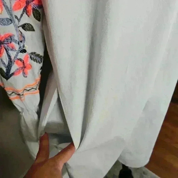 Free People Womens Blue Fleur Du Jour Embroidered Dress Off Shoulder Boho Sz S - Picture 11 of 14